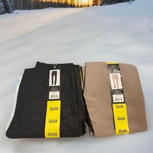 Urban Star Men’s Stretch Relaxed Fit Straight Leg Pants Black & Tan 32x34